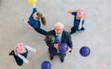Launching The Pig Parade at LSAD with Prof Vincent Cunnane, President LIT were Gaelscoil Sairseal pupils, Millie O'Sullivan, Kerry Nolan and Jessica Nolan Picture: Alan Place