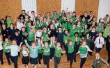 Students of Scoil Mocheallog primary school in Kilmallock showing their support for their local side in the county final at the Gaelic Grounds this Sunday Picture Michael Cowhey