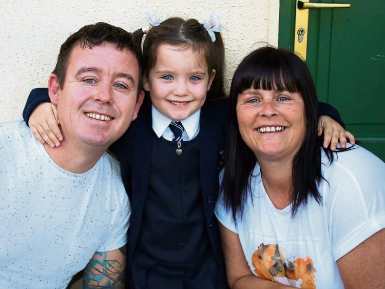 Happy family: Ger, Noreen and Ellianna Thompson, Murroe Picture: Michael Cowhey