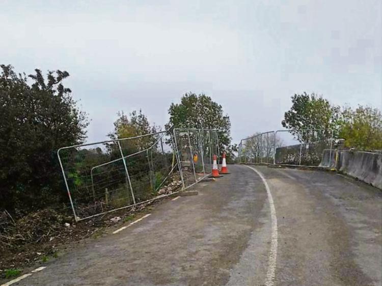 A photo of the bridge outsdie Elton this week with no work taking place on site