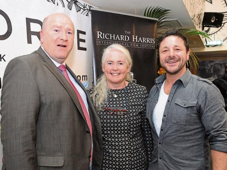 Metropolitan Mayor Cllr Sean Lynch, Limerick City and County Council arts officer Sheila Deegan and Zeb Moore of RHIFF Picture: Paul Mullins