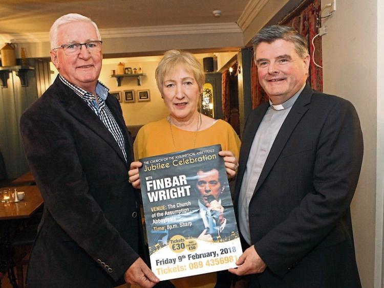 Con Daly, Anne O'Mara and Fr Tony Mullins officially launching the Finbar Wright concert, part of the Jubilee celebrations at the Church of the Assumption, Abbeyfeale Picture: Dave Gaynor