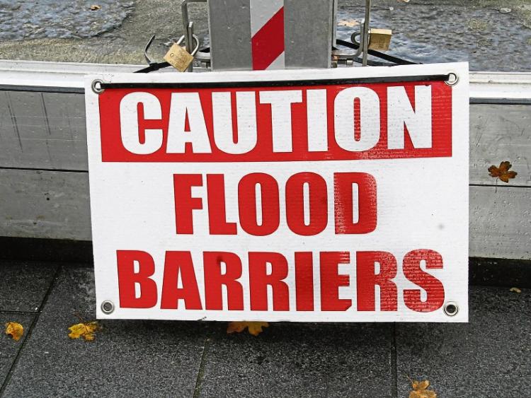 Flood barriers were put in place for Monday's storm in Limerick city