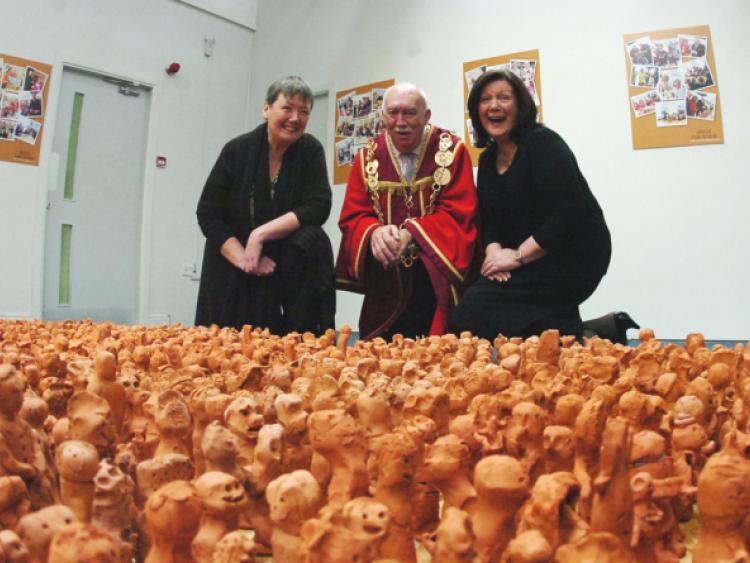 Shane Geoghegan's mother Mary, with then Mayor Jim Long and Shane's aunt Margaret Walsh in 2011 at the unveiling of the Pitch for Shane