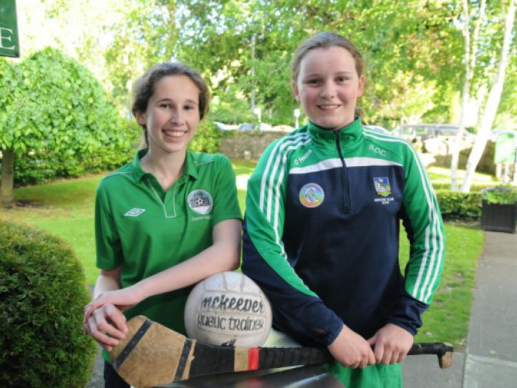 At the lauch of The Manor Fields Adare fundraiser was Sophie O'Callaghan Limerick Minor Camogie and Hazel Alford Limerick Desmond League