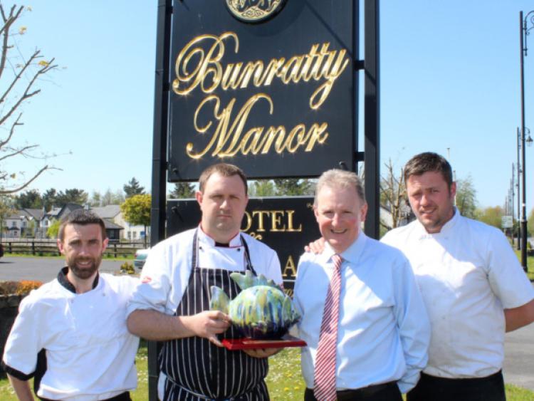 Winning team: Clifford Ryan, Pat O'Neill, Noel Wallace proprietor Bunratty Manor Hotel, and Garry McGorrian