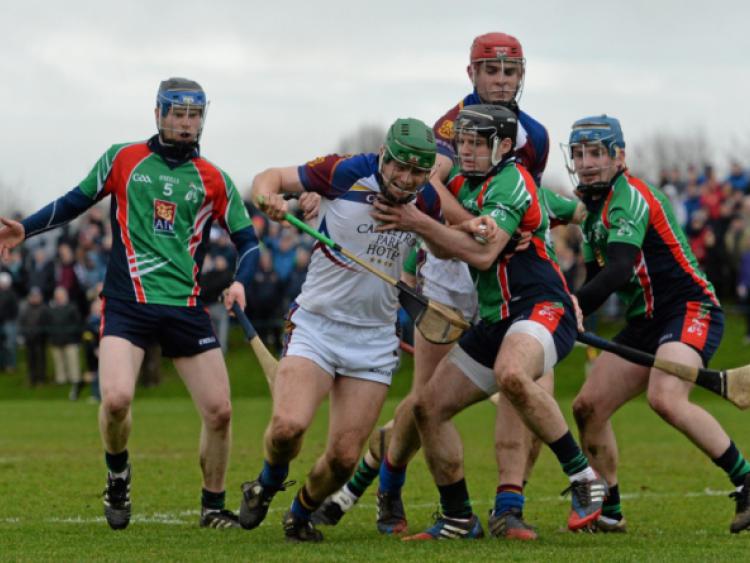 Action from last year's Fitzgibbon Cup quarter final between UL and LIT - Jason Forde, UL, in action against Alan Dempsey, LIT