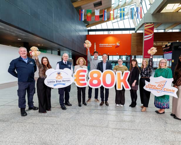 The Shannon Airport Group has announced that its staff raised €80,000 in 2025 for its chosen charity partners - Clare Crusaders Children's Clinic and Little Blue Heroes.