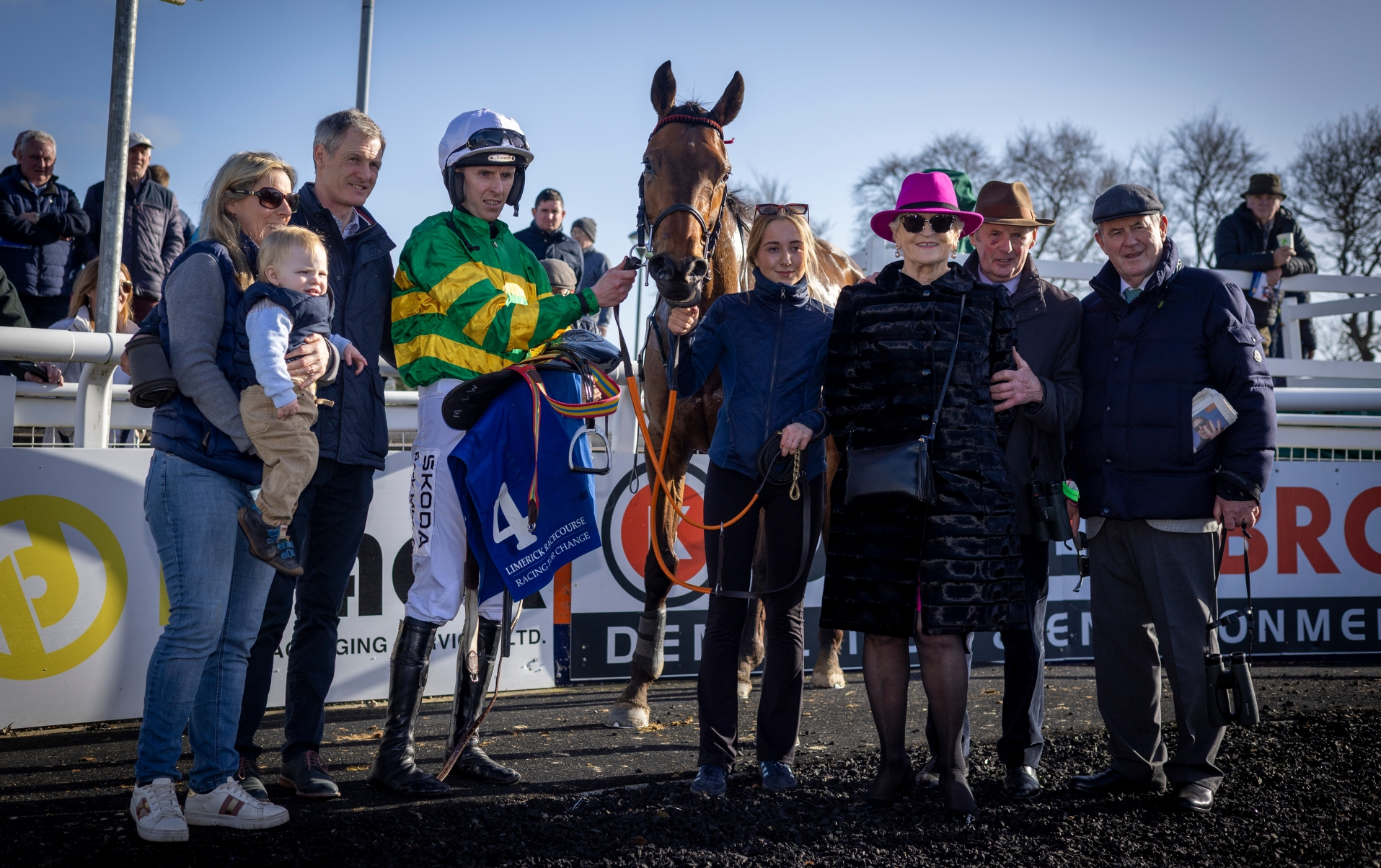 The JP McManus-owned Uhavemeinstitches and her winning connactions at Limerick Racecourse on Sunday | PICTURE: Patrick McCann, Racing Post