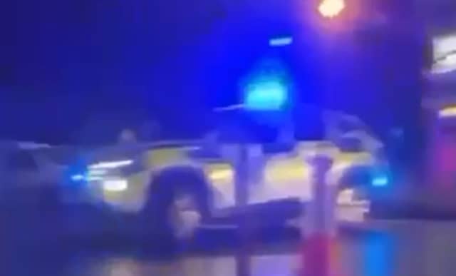 A still from a video, which has been widely shared on social media, of gardai at the scene