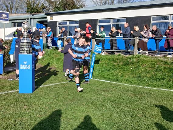 Shannon enter the field before the Munster Senior Challenge Cup final at Temple Hill