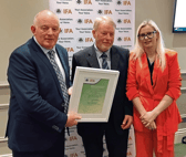Eddie Scanlan, former Limerick IFA chairman and current animal health representative,  presented with honorary life membership by IFA president Francie Gorman, with Limerick IFA chair Louise Crowley