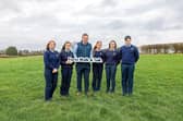 Agri Aware chairman Shay Galvin, Croom with students Katelyn Taylor, Aoife Corcoran, Jennifer Rigney, Clodagh Hynes and Christopher Larkin at the launch of Agri Aware's Farm Walk & Talk 2026
