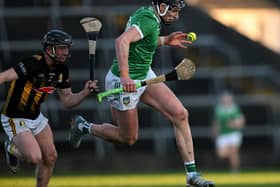 Gearoid Hegarty of Limerick is tackled by Mikey Butler of Kilkenny in their National League Division 1A clash at the TUS Gaelic Grounds I PICTURE: Sportsfile