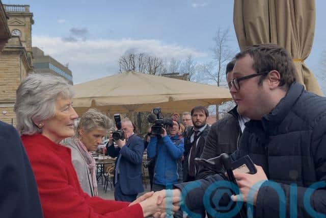 The President praised the city’s contributions to the peace process, saying “Derry has shown us the path from conflict to peace” after she had viewed the Nobel Peace Prize shared by John Hume and David Trimble.