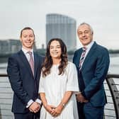 New partner at HOMS Assist, Claire Tuohy, flanked by fellow partners Sean Fitzgerald and Robert Bourke | PICTURE: Brian Arthur