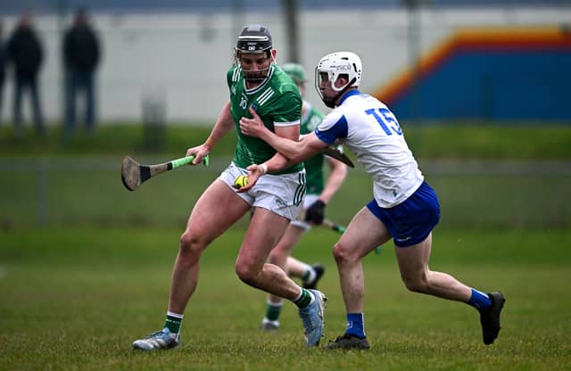 Gearoid Hegarty of Limerick in action against Sean Mackey of Waterford during Munster hurling league final I PICTURE: Sportsfile