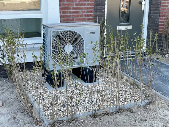 Air to water heat pump systems are powered by electricity