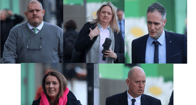 Left to right, top to bottom are: Retired superintendent Eamon O'Neill, Sgt Anne-Marie Hassett, Garda Colm Geary, Sgt Michelle Leahy and Garda Tom McGlinchey PICTURES: BRENDAN GLEESON