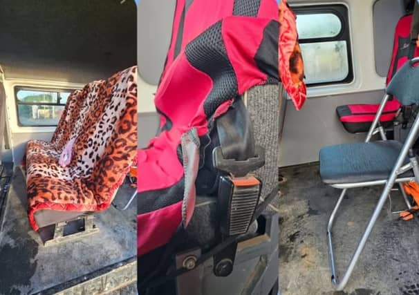 Three images from the interior of a van stopped by the Offaly Roads Policing Unit (Picture: An Garda Siochana Laois/Offaly)