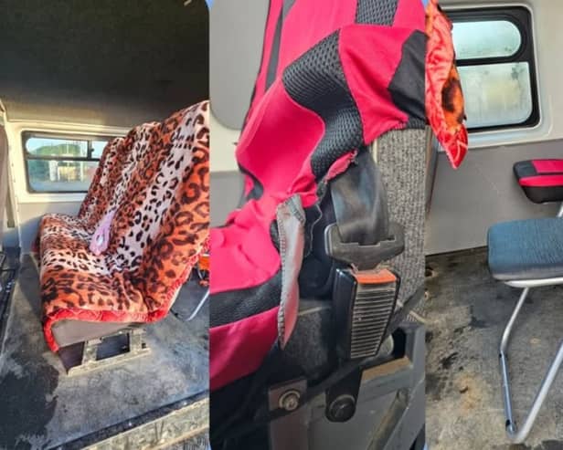 Three images from the interior of a van stopped by the Offaly Roads Policing Unit (Picture: An Garda Siochana Laois/Offaly)