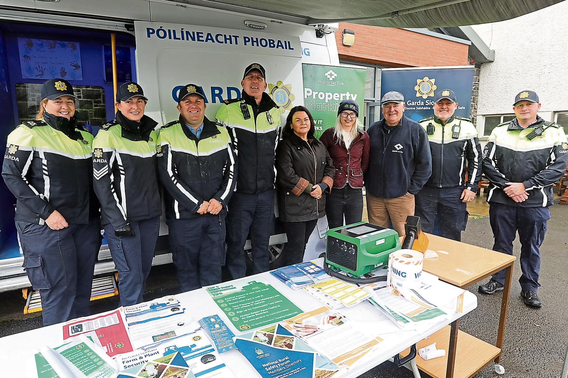 Garda Edel Moloney, Sgt Niamh Brosnan, Garda Dino Wilkinson, Insp Gearoid Thompson, Sgt Michelle O'Halloran, Limerick IFA chair Louise Crowley, Diarmuid Cronin,  Muintir Na Tire, Sgt Caimin Treacy