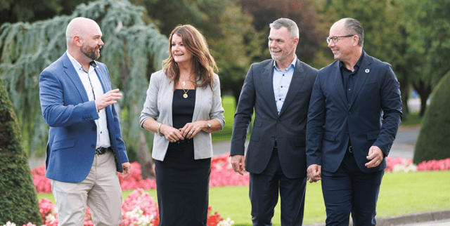 Keynote speaker, Gary Keegan with Jerry Murphy, technical director, Climeaction; Helen Downes, CEO, Shannon Chamber; and Barry Gavin, chair, Mid-West Sustainability | Picture: Eamon Ward