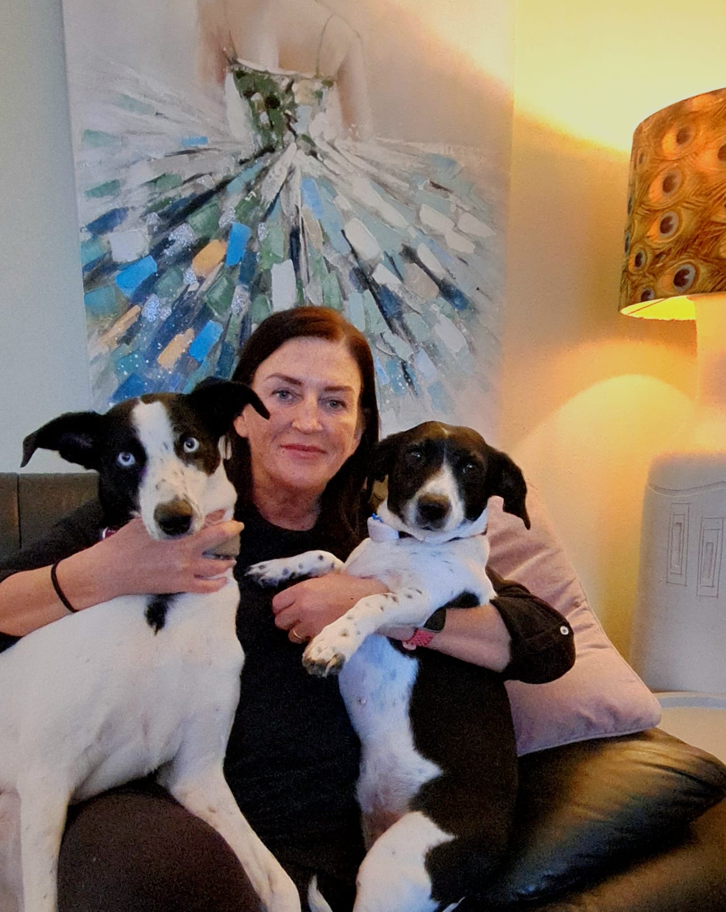 Cllr Sarah Beasley with her dogs Dottie and Sapphire