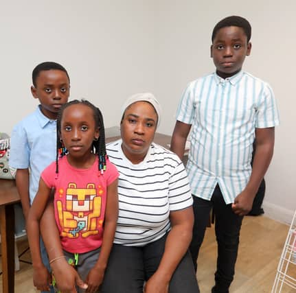 Fatima Ayodele with her three children Simon, 8, Anjie, 10 and Ade, 12 | PICTURE: Brendan Gleeson