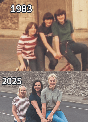 Back to the future in Rathkeale: Siobhan Kennedy, Felicity Butler and Valerie Foley in 1983 and 2025