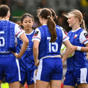 Treaty United players react after conceding their side’s second goal during the Sports Direct Women's FAI Cup semi-final against Bohemians at Dalymount Park on Saturday