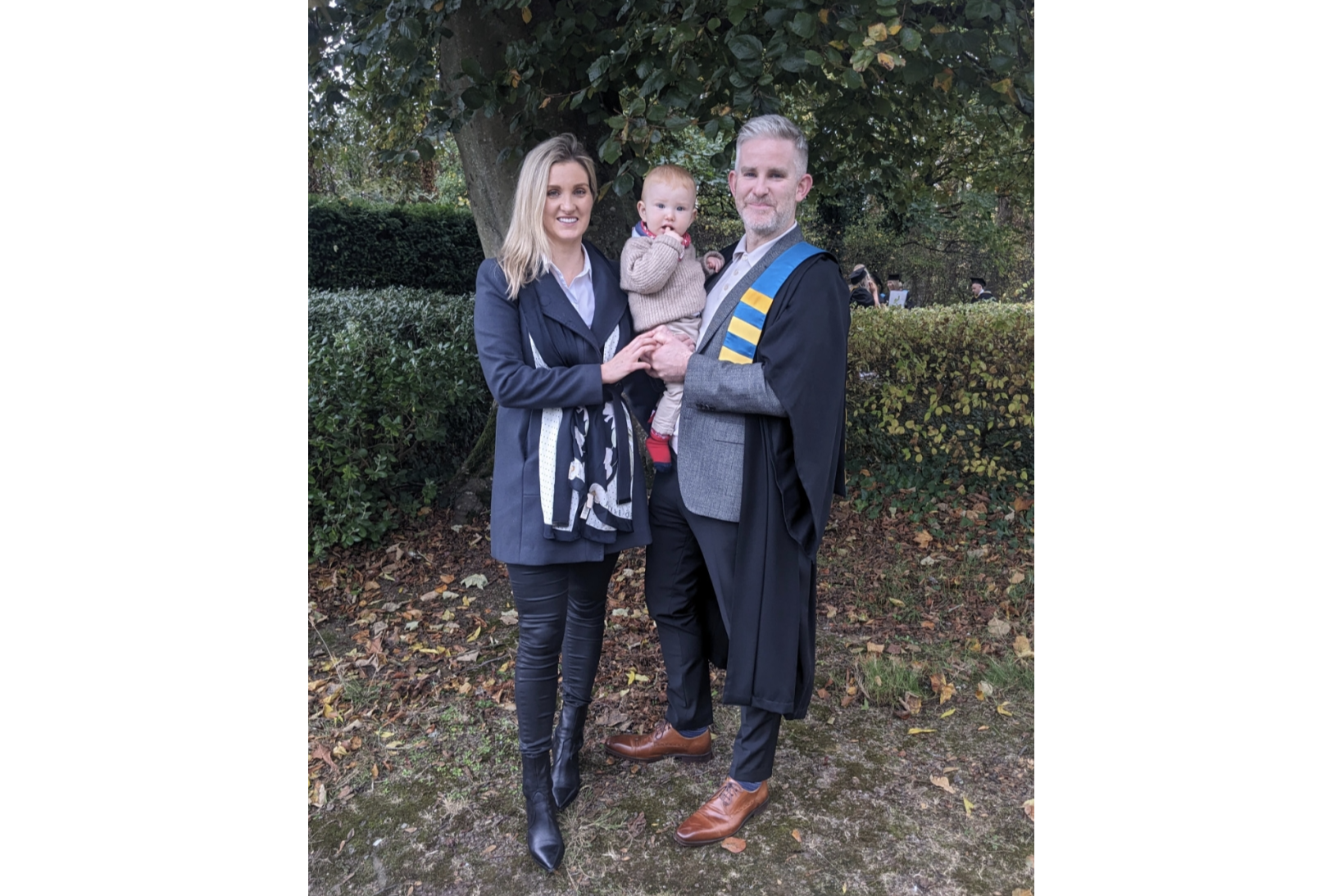 Jarlath Healy with his wife Caroline and son, Mark, who has just turned two