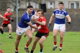 Oola's Josh Ryan surges forward in their IWP Limerick senior football clash with Adare at Clughaun on Friday night | PICTURE: Brendan Gleeson