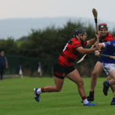 Eddie McLoughlin, of Kildimo Pallaskenry, gathers possession against Adare in their Whitebox Property Developments Limerick SHC clash in Rathkeale on Friday night | PICTURE: Brendan Gleeson