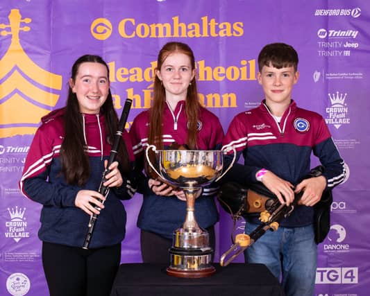 Emma Sinéad Ní Choileáin, Orlaith Ní hInse and Páidí De Blacúil of CCÉ, Castleconnell/Ahane/Herberstown, 1st place All Ireland, Trios (12-15 years)I PICTURE: Anna Allen Photography Mullingar