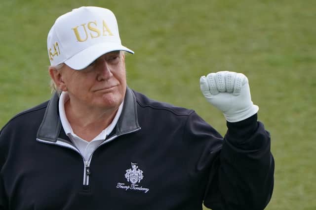 Trump also made reference to late James Bond actor Sir Sean Connery’s reported support for his golf resort – even attempting to recreate the actor’s voice.