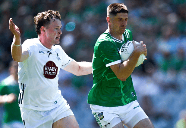 Limerick's Danny Neville in action against Kildare's James McGrath, PICTURE: Sportsfile