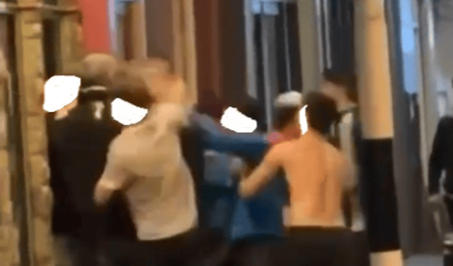 A till from a video of the incident which has been shared on social media