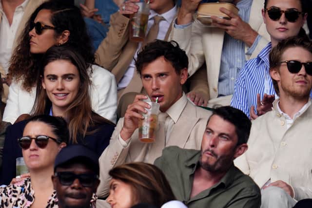Sportsmen including retired hockey player Mark Precious, former rugby player Jonathan Davies and cricketer Kumar Sangakkara watched seven-time Wimbledon champion Djokovic in action on Centre Court on Wednesday afternoon.
