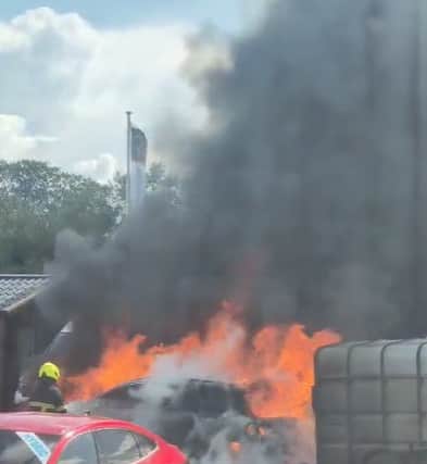 Videos of firefighters tackling the vehicle fire have been widely shared on social media.