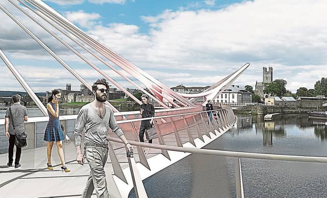 A bridge for the future? An architect's rendering of a proposed footbridge from Arthur's Quay Park across the Shannon