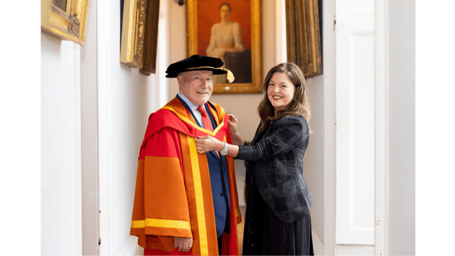 Honorary Doctorate recipient Michael Guinee and Mary Duggan Picture: Alan Place