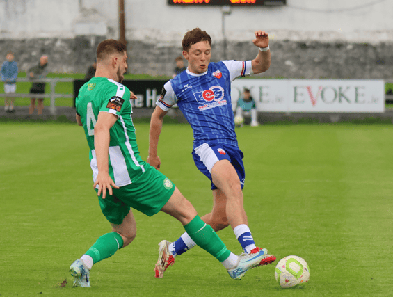 Treaty United's Steven Healy battles for possession during their First Division clash with Bray Wanderers at the Markets Field on Friday evening | PICTURE: Brendan Gleeson