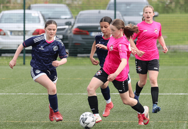 Limerick District League's Sarah Hayes in action in their Gaynor Cup group fixture against the Limerick Desmond League at UL on Tuesday | PICTURE: Dermot Lynch