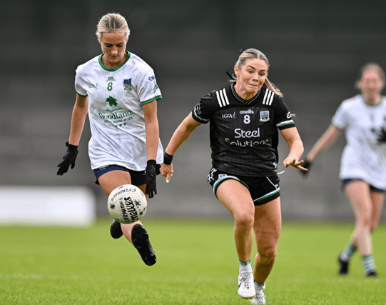 Róisín Ambrose of Limerick in action against Brenda Bannon of Fermanagh during the TG4 All-Ireland Junior Championship semi-final match between Fermanagh and Limerick last year I PICTURE: Sportsfile