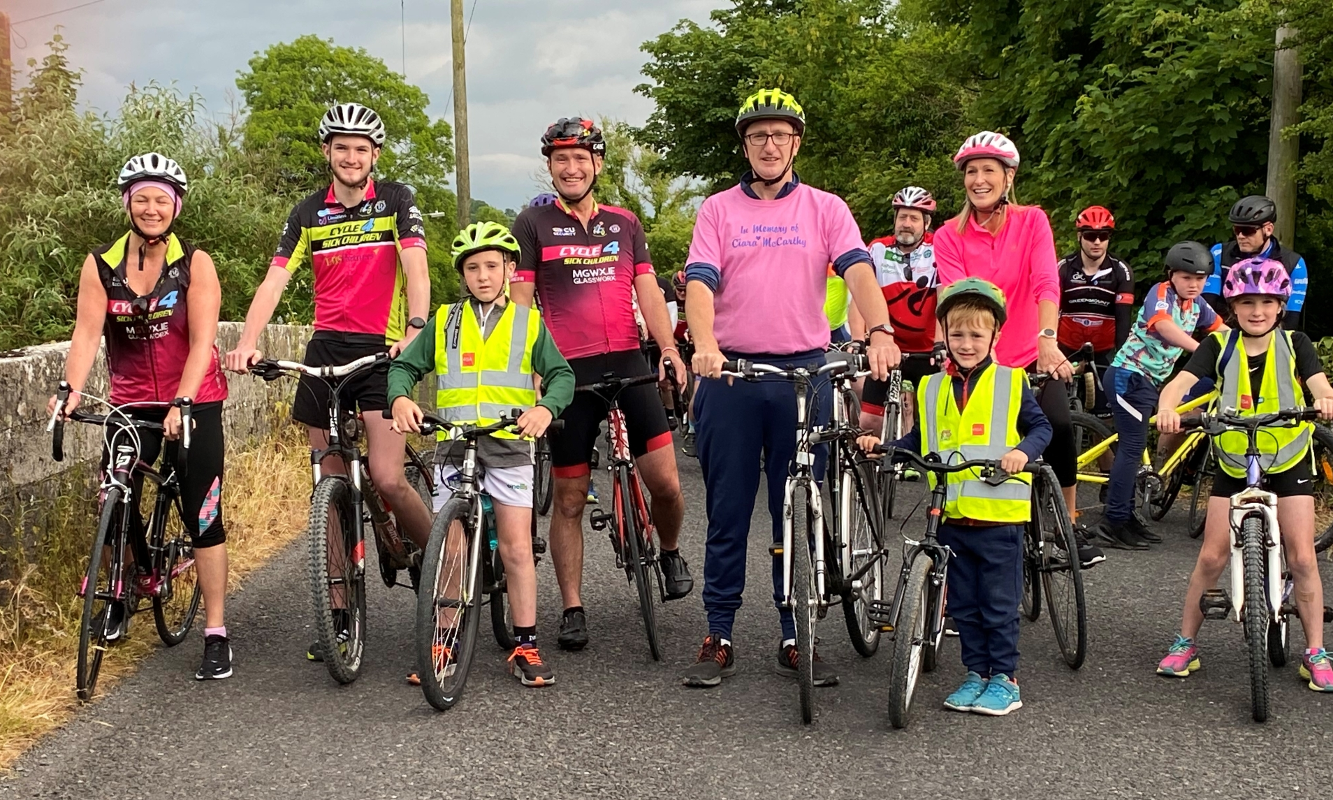 The McCarthy family taking part in the Boher charity cycle in 2023