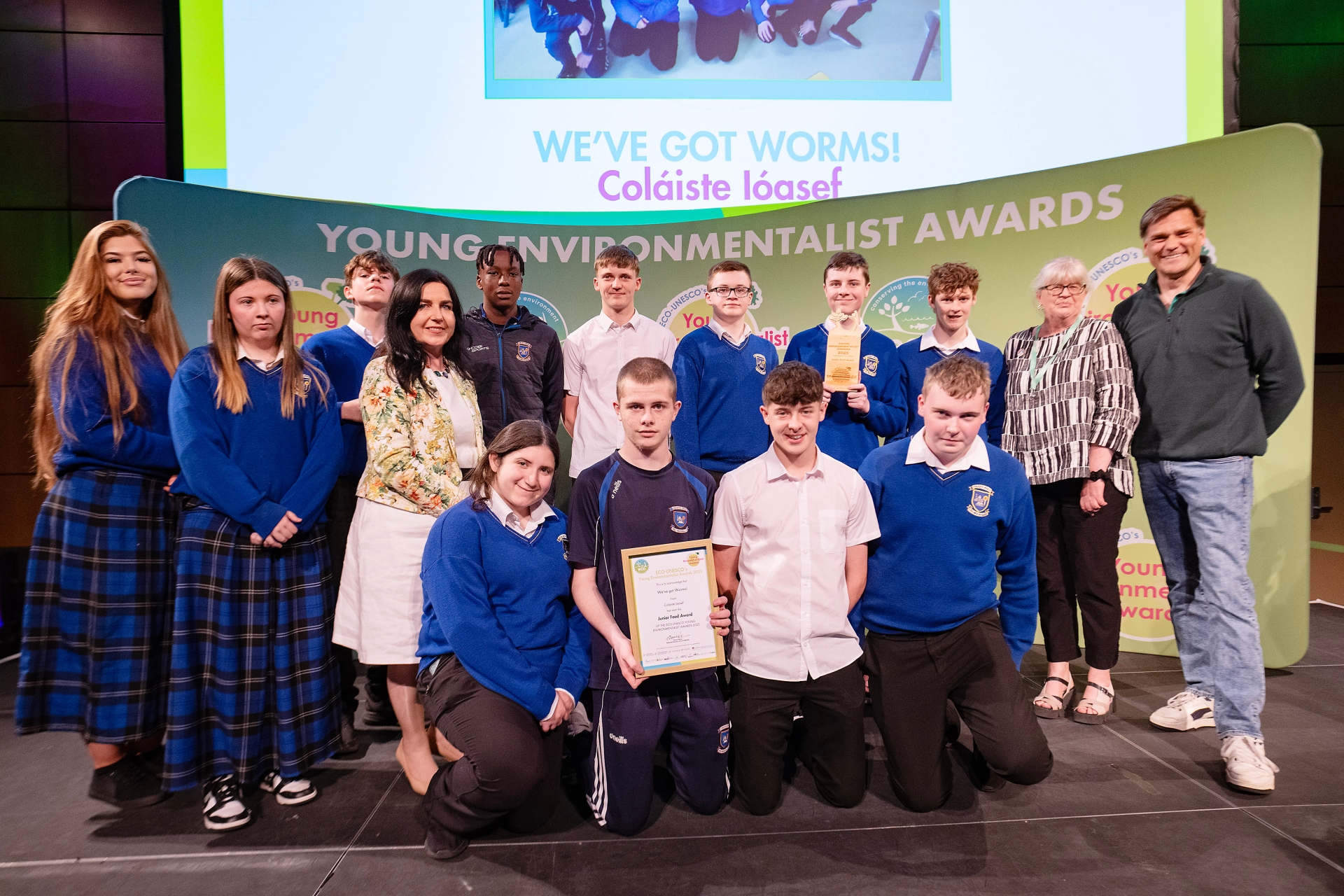 Receiving their award at the YEA ceremony are students and staff from Coláiste Ióasef Community College, Kilmallock | PICTURE: Brian Morrison