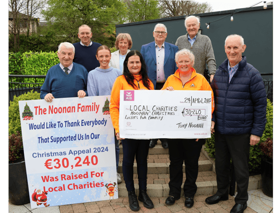 Tony Noonan and Julie Moloney with members of the charities, Milford Care Centre, Limerick Suicide Watch, Slí Eile, Cork and Recovery Haven Kerry Cancer Support House Picture: Adrian Butler