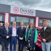 Minister of State for Older People and Housing Kieran O’Donnell Dovida Limerick general manager Brian O’Sullivan, director of growth Michael Wright, Senator Maria Byrne, and Munster Rugby's Shane Daly