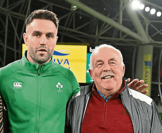 Gerry Murray and his son Conor whose wedding he was forced to miss due to his injuries I PICTURE: Sportsfiile